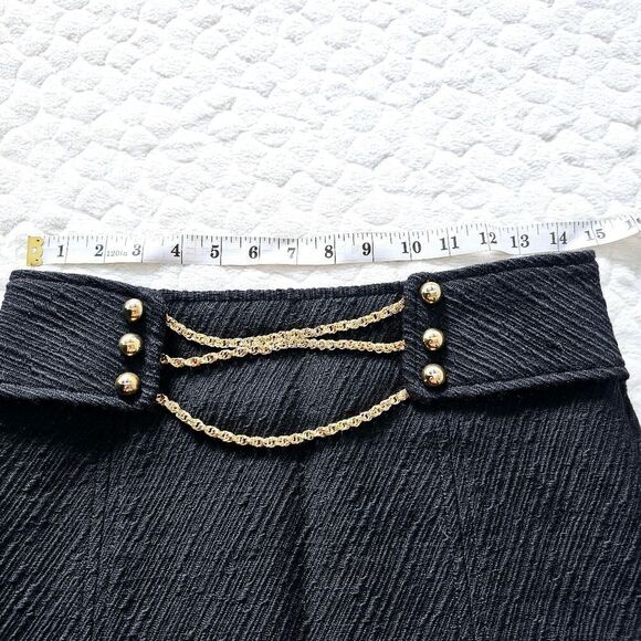 Milly mini skirt wool gold black avant garde 4 - Picture 5 of 8